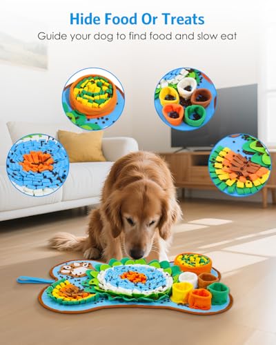 AMIR Snuffle Mat for Dogs, Sniff Mat Slow Feeding, Dog Snuffle Mat Encourages Natural Foraging Skills, Slow Eating, Help Stress Relief and Training