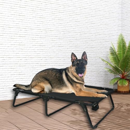 Elevated Raised Small Meduim Dog Bed Cots,Cooling Foldable No Assembly Need Pet Hammock Bed with Breathable Mesh, Indoor Outdoor Dog Pet Bed for Small Meduim Dogs, Chew Proof, Black - size: Small