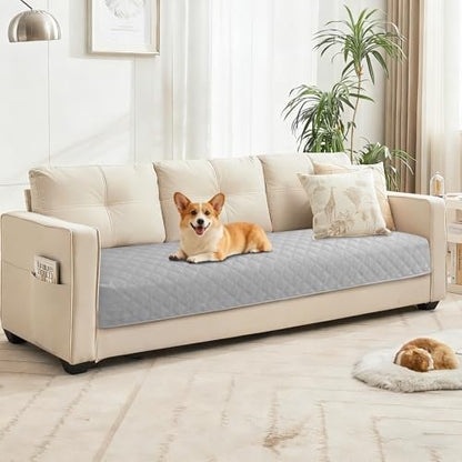 Waterproof Dog Blanket, Non-Slip Soft Pet Bed Cover, Couch Cover for Dogs Washable, Protects Sofa, Furniture, Crate, Car, Tear Resistant Leakproof Pet Blanket (30x53 Inch, Light Grey) - color: Light Grey, size: 30" x 53" (Pack of 1)