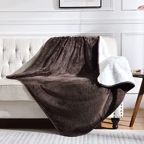 Waterproof Blanket for Bed Couch Sofa, Soft Liquid Pee Proof Pet Blanket for Dog Puppy Cat, Reversible Sherpa Fleece Furniture Protector (Brown, 50x60 inches) - color: Brown, size: 50x60 inches