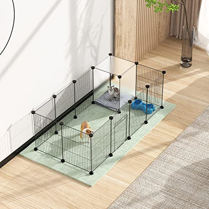 HOMIDEC Pet Playpen,Small Animals Cage DIY Wire Portable Yard Fence with Door for Indoor/Outdoor Use,Puppies,Kitties,Bunny,Turtle 48" x 24" x 16" - style: Black