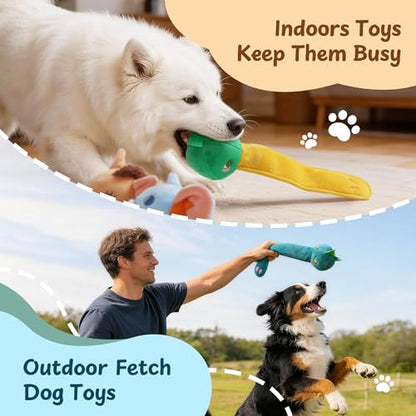 Nocciola Dog Squeak Toys 5pcs, Dog Toys to Keep Them Busy for Aggressive Chewers, Hide and Seek Crinkle Dog Toy for Large Dogs, Long Face Wild Animals Playground Series - style: 5Pcs