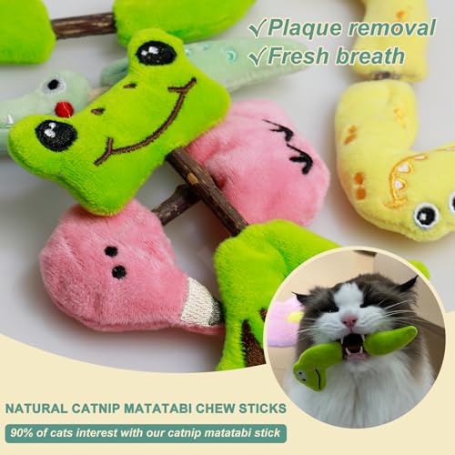 Interactive Cat Toys Set, Silvervine Chew Sticks and Cat Crinkle Balls, Indoor Cat Toys for Exercise and Dental Care, for All Cat Breeds (7 Pack) - color: 7 Pack