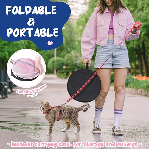 Foldable Cat Tunnel Playpen - Detachable Indoor/Outdoor Pet Enclosure with Storage Bag | Portable Cat Tent & Play Tunnel
