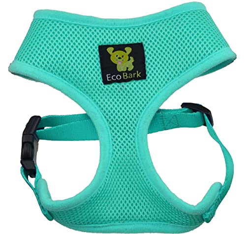 EcoBark Dog Harness - Eco-Friendly Max Comfort Harnesses - Luxurious Soft Mesh Halter - Over the Head Harness Vest- No Pull and No Choke for Puppy, Toy Breeds & Small Dogs (Medium, Mint Turquoise) - color: Mint Turquoise