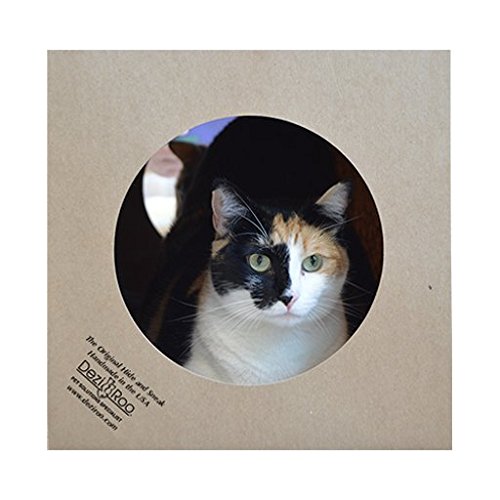 Dezi & Roo Hide and Sneak Collapsible Paper Cat Tunnel - Made in USA - Designed by a Feline Vet - Interactive Cat Toy - Cat Enrichment Toy - Hideaway