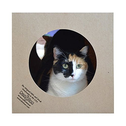 Dezi & Roo Hide and Sneak Collapsible Paper Cat Tunnel - Made in USA - Designed by a Feline Vet - Interactive Cat Toy - Cat Enrichment Toy - Hideaway