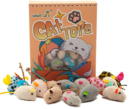 Fashion's Talk Mouse Cat Toys Soft Plush Catnip Mice Assorted Style Variety Pack 32 Count - size: 32-Pack Catnip Mice