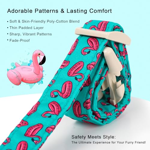 Summer Dog Collar, Cute Boy Flamingo Pool Party Dog Collars for Puppy Small Dogs - Beach Day Pup Collar, Soft Adjustable Male Pet Collars with Quick Release Buckle XS - color: Flamingo, size: XS