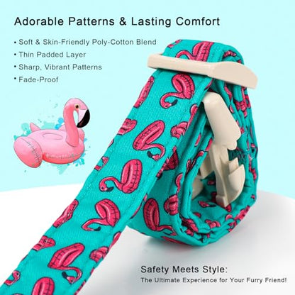 Summer Dog Collar, Cute Boy Flamingo Pool Party Dog Collars for Puppy Small Dogs - Beach Day Pup Collar, Soft Adjustable Male Pet Collars with Quick Release Buckle XS - color: Flamingo, size: XS