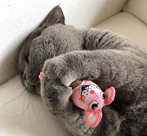FUZZU Sweet Baby Mice Cat Toy | Cat Toy Catnip | Interactive Cat Toy | Stimulating Cat Toy | Organic Catnip | Pink - style: Cupcake