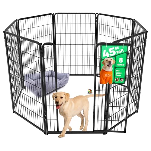 FXW Homeplus Unleashed Indoor Dog Playpen - Stress-Free and Safe Play, Heavy Duty 45 Inch 8 Panels Dog Pen for Large Dogs, Black│Patented - color: Black, size: 45"H