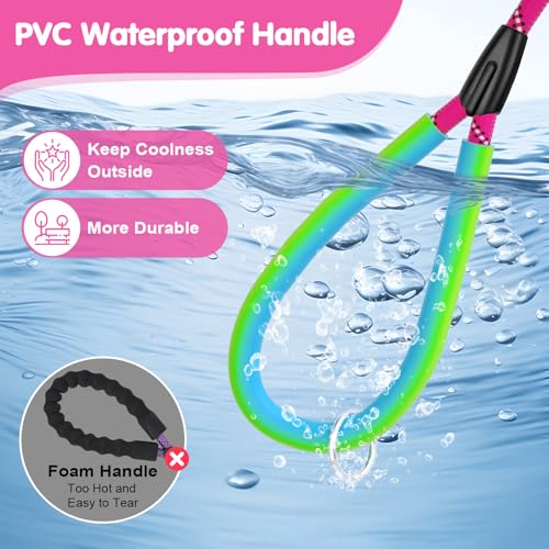 Dog Leash Heavy Duty 4/5/6ft XiaZ 2 Handles Dog Leashes for Medium Large Dogs 1/2 Inch 1000lb Strength Reflective PVC Waterproof-Handles Metal Hook Dual-Handle Rope Leash Nighttime Safety - color: Red, size: 5FT (1/2")