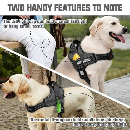 AUROTH Dog Harness and Leash Set, Soft Padded Service Dog Vest with 5.25FT Dog Leash, No Choke, Easy On Pet Vest, Adjustable Reflective No Pull Pet Vest Medium Sized Dog, Easy Walking and Training - color: Black, size: Medium