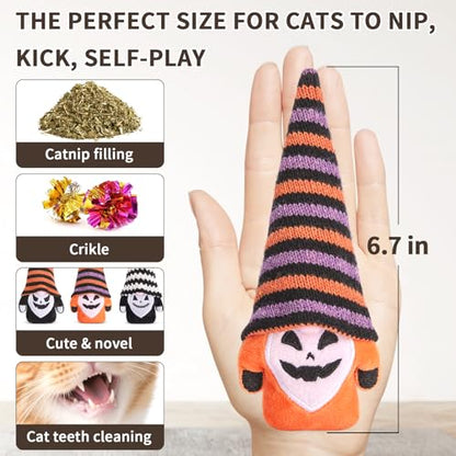 Retro Shaw Cat Toys Gnomes, 3 Pack, Catnip Toys for Indoor Cats Kitty Kicker Chew, Safe Teeth Cleaning Interactive Kitten Toy for All Pet Breeds, 6.7 Inches - size: 6.7 Inches