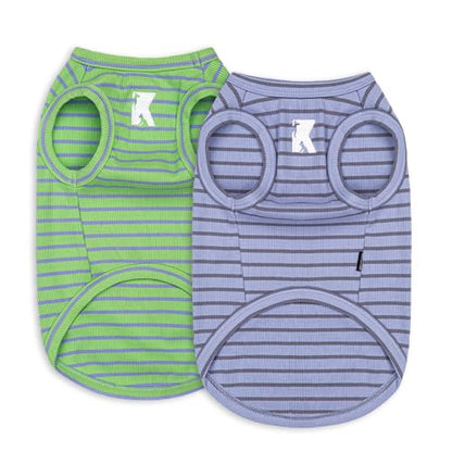 Dog Shirt 2 Pack Breathable Sleeveless Vest, Stretchy & Soft, Purple & Vivid Green Size 2XL - color: Purple + Vivid Green, size: 2XL-(20~30lb) | Chest(~24")