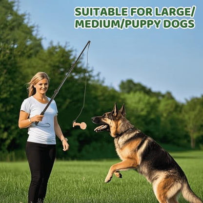 Flirt Pole for Dogs Heavy Duty,Extendable Dog Flirt Pole for Large/Medium/Small Dogs,Interactive Dog Toys Outdoor Exercise & Training
