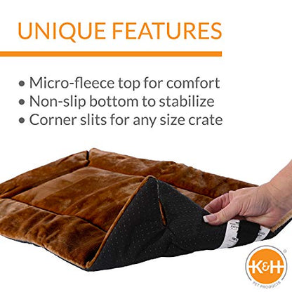 K&H Pet Products Self-Warming Crate Pad Mocha Small 20 X 25 Inches - color: Mocha, size: Small (20 in x 25 in)