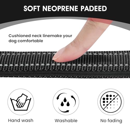 Reflective Dog Collar Padded with Soft Neoprene Breathable Quick Release Basic Dog Collars for Puppy Small Dogs Girl Boy Black - color: Black, size: XS:width 5/8"neck 8-10.5"