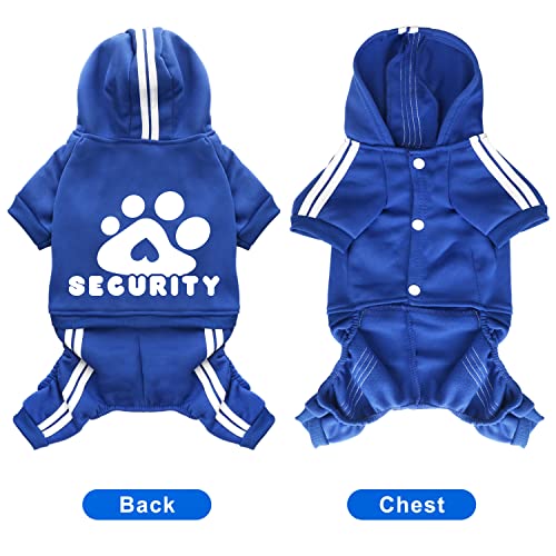 Dog Hoodie Security Clothes 4 Legs Jumpsuit Sweatshirt Hoodies Soft & Warm Dog Outfit Pullover Dog Winter Clothes Sweater for Small Medium Large Dogs Cats (Blue, X-Large) - color: Blue, size: X-Large
