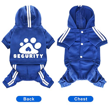 Dog Hoodie Security Clothes 4 Legs Jumpsuit Sweatshirt Hoodies Soft & Warm Dog Outfit Pullover Dog Winter Clothes Sweater for Small Medium Large Dogs Cats (Blue, X-Large) - color: Blue, size: X-Large