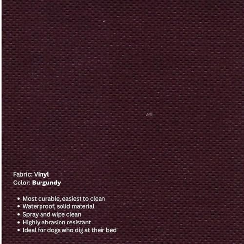 Kuranda Chewproof Elevated Dog Bed - Silver Aluminum - 25" x 18" - Heavy Duty Vinyl - Burgundy - color: Burgundy, size: Toy