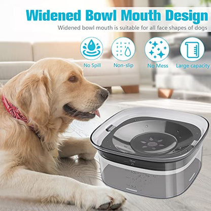 UPSKY 70oz Dog Water Bowl 2L No Spill Dog Bowls Large Capacity Spill Proof Slow Water Feeder, No Splash Dog Bowl Pet Water Dispenser Vehicle Carried Travel Slow Drinking Bowls for Messy Drinkers, Cats - color: C-Black, size: 2 L
