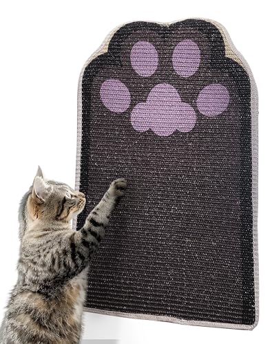 Lukamoo® Cat Scratching Pad, Wall Mounted Scratcher for Indoor Cats (Medium (24'' x 16'')) (Black Cat) - color: Black Cat