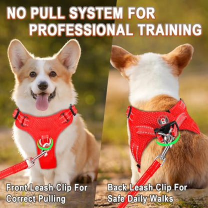 Dog Harness Step in Dog Vest Harness, Reflective Adjustable Puppy No Pull Harness Breathable Soft for Small and Medium Dogs Cats, Red, XS - color: Red, size: X-Small