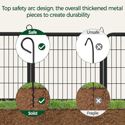 Yaheetech Dog Playpen Outdoor, 24 inch 8 Panels Dog Pen Indoor Heavy Duty Puppy Exercise Pen Metal Pet Fence for RV Camping/Yard/Garden - size: 24"