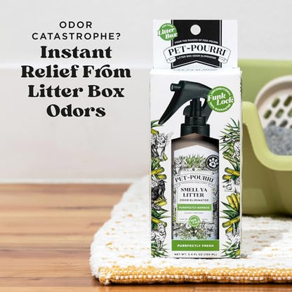 Pet-Pourri Smell Ya Litter Cat Litter Deodorizer Spray, Purrfectly Bamboo 3.4 Fl Oz, Up to 170 Uses,Pet Odor Remover Essential Oils Air,Carpet,Urine,Vet Recommended, Bergamot Bamboo Scent,(Pack of 2) - size: 3.4 Fl Oz (Pack of 2)