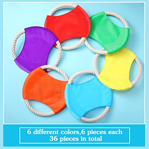 36 Pieces Flying Disc Dog Rope Toys Dog Toy Dog Training Toy Assortment Puppy Chew Rope Toy for Large Medium Small Breeds Pet Training Throwing Playing and Teething Clean