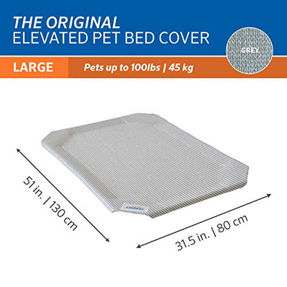 Coolaroo Original Pet Bed Replacement Cover - Grey - Large (43.5" x 31.5") (Pack of 3) - color: Grey, size: Large (Pack of 3), style: Large