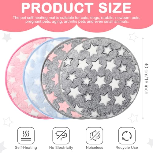4 Pack Self Heating Cat Bed Cat Self Warming Pad with Removable Cover Extra Warm Thermal Pet Pad Washable Pet Crate Mat Anti Slip Kennel for Indoor Outdoor Pets (Star,16 x 16 Inches) - size: 16 x 16 Inches