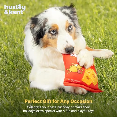 Huxley & Kent Funny Dog Toy w/Squeaker – Power Plush Squeaky Dog Toys for Small, Medium & Large Dogs – Soft Stuffed Animal for Indoor Play & Fetch - Sneez-It, Small - size: Small, style: Sneez-It,