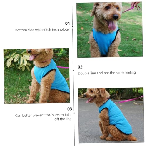 Amosfun Breathable Pet Vest Mesh Cooling Dog Shirt Blue S Lightweight Sleeveless Puppy Clothes for Summer Outdoors