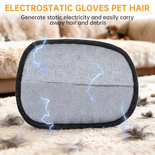 Upgraded Pet Hair Removal Glove, 2 Pack Newly Upgraded Electrostatic Pet Hair Remover Glove with Comb & Pet Hair Keychain, Magic Glove for Pet Hair for Clothing, Couch, Carpet, Car Seat