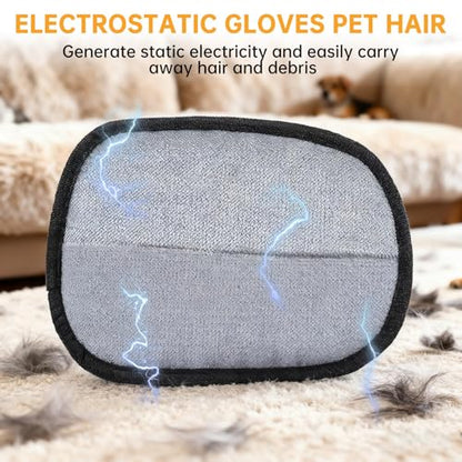 Upgraded Pet Hair Removal Glove, 2 Pack Newly Upgraded Electrostatic Pet Hair Remover Glove with Comb & Pet Hair Keychain, Magic Glove for Pet Hair for Clothing, Couch, Carpet, Car Seat