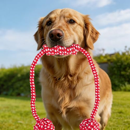 Durable Dog Rope Toys for Large-Medium Dogs, Interactive Dog Toys for Tug of War and Aggressive Chewers. 2 Cotton Pack Indestructible Teeth Cleaning and Interaction Toys.