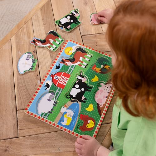Melissa & Doug Farm Wooden Peg Puzzle (8 pcs) - style: Farm