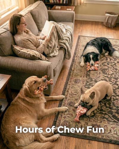 Tough Dog Toys for Aggressive Chewers: 3 Pack Dog Chew Toys, Indestructible Dog Toys for Large Dogs, Durable Heavy Duty Hard Big Toy for Super Chewer 25-90lbs, Bacon Flavor, Keep Them Busy