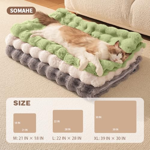 Pet Blanket, Reversible Sherpa & Bubble Fleece Pet Throw, Ultra-Soft Plush for Cats & Small Dogs, Machine Washable, Anti-Static, Warm & Cozy,28"×22" Inch Green - color: Green, size: 28"L x 22"W Inches