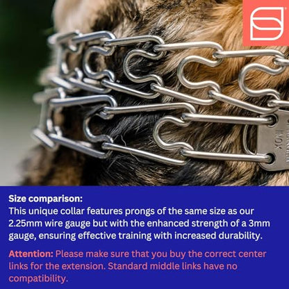 Herm Sprenger Stainless Steel Dog Collar with Short Links and Quick Release ClicLock Buckle Made in Germany (Stainless Steel, 20in x 3.0mm (Neck Size up to 16-17in)) - color: Stainless Steel, size: 3.0 mm x 16-17 in Neck Size; 20 in Chain Length