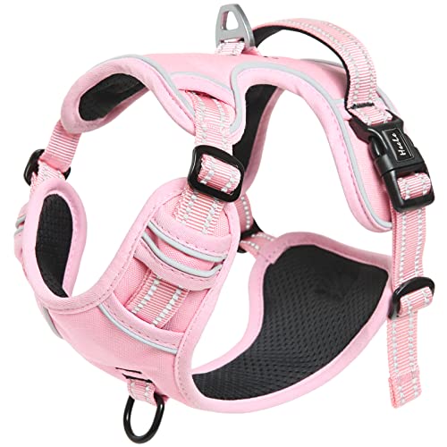 HEELE Dog Harness Dog Harness Small Dog No Pull Harness with Soft Handle Reflective Harness Adjustable, Pink, XS - color: Pink, size: XS