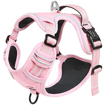 HEELE Dog Harness Dog Harness Small Dog No Pull Harness with Soft Handle Reflective Harness Adjustable, Pink, XS - color: Pink, size: XS
