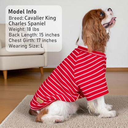 KYEESE 3Pack Dog Sweater, Soft Puppy Sweatshirt Stretchy Lightweight Dog Sweater for Small Dogs Girl Boy, Pullover Fleece Cat Shirt Pet Clothes with Sleeves, M - color: 07# 3Pack(Red+Pink+Red Stripe), size: Medium (8.5-13lbs)