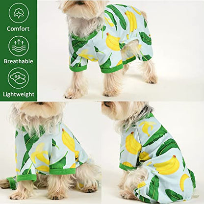 Dog Pajamas for Small Dogs, Soft Thin Pjs Jammies Cat Doggie, Summer Pet Cute Puppy Clothes Outfits Dogs Boy Girl(Banana,XS) - color: Banana, size: X-Small (Chest 11.8 in)