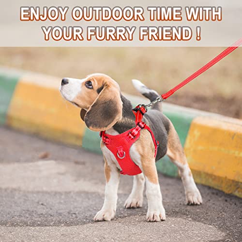 Dog Harness Step in Dog Vest Harness, Reflective Adjustable Puppy No Pull Harness Breathable Soft for Small and Medium Dogs Cats, Red, XXS - color: Red, size: XX-Small