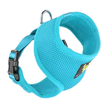 EcoBark Blue Dog Harness - Eco-Friendly Max Comfort Harnesses - Luxurious Soft Mesh Halter - Over The Head Harness Vest- No Pull and No Choke - color: Sky Blue