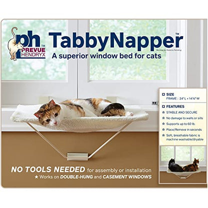 Prevue Pet Products TabbyNapper Easy Mount Cat Hammock Bed Perch for Window, No Tools Needed